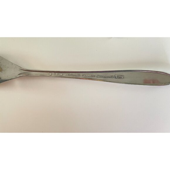 7 Vintage National Stainless Charmante Stainless Salad Forks Flatware Japan - Picture 3 of 8